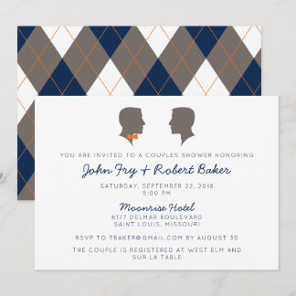 Silhouette Couple Same-sex Shower Invitation