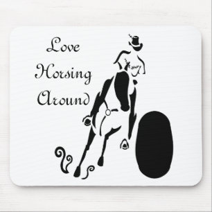 Silhouette Cowgirl Barrel Racing Mouse Mat