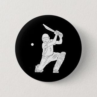 Silhouette Cricket Player Tsman Cricketeers Tter H 6 Cm Round Badge