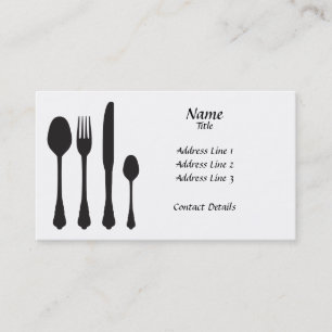 Silhouette Cutlery Cafe Patisserie Business Card