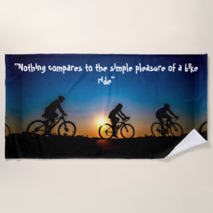 Silhouette Cyclist Beach Towel