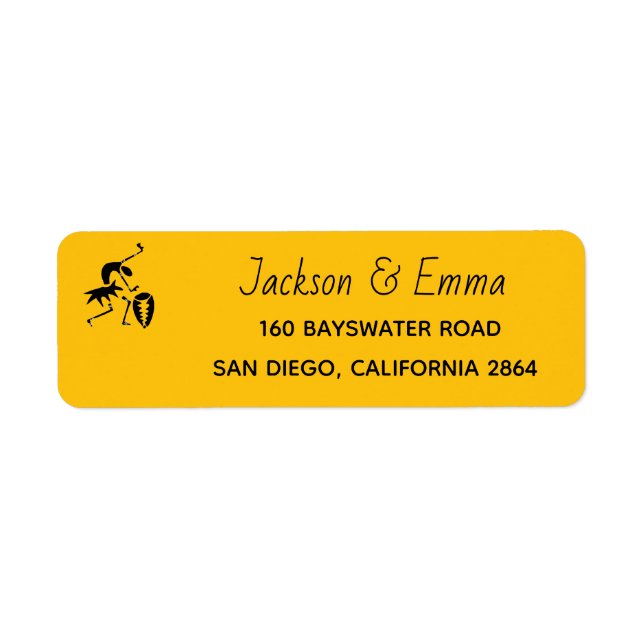Silhouette Dancer, Orange Return Address Label (Front)