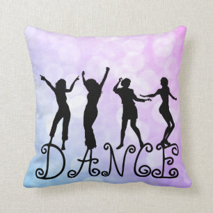 Silhouette Dancers Bokeh Dance Cushion