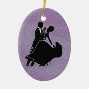 Silhouette Dancers Ceramic Tree Decoration