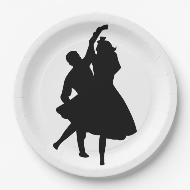 SILHOUETTE DANCERS PAPER PLATE (Front)