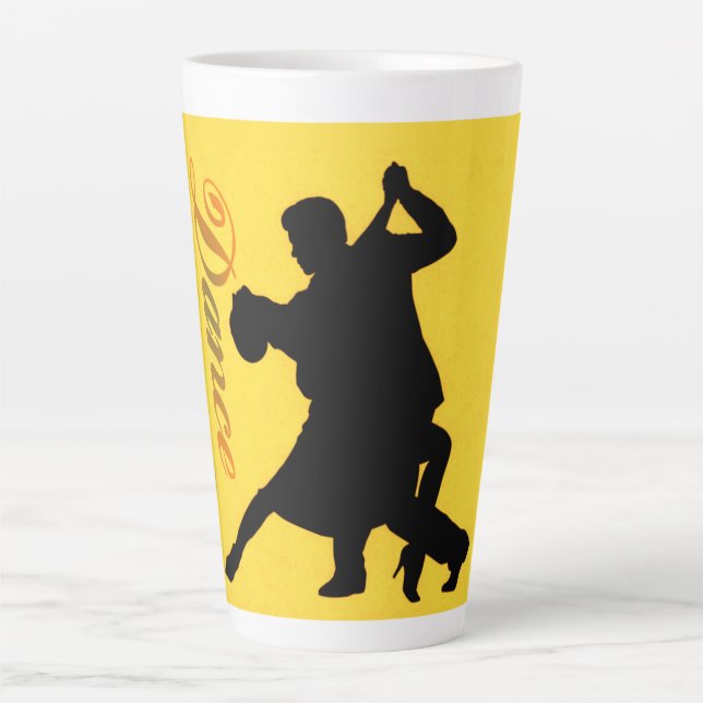 Silhouette Dancing Couple Latte Mug (Front)
