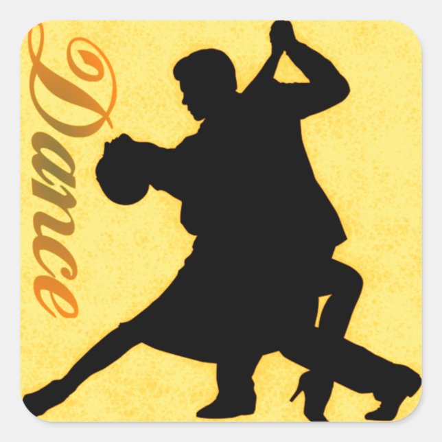 Silhouette Dancing Couple Square Sticker (Front)