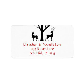 Silhouette Deer Couple in Love Address Label