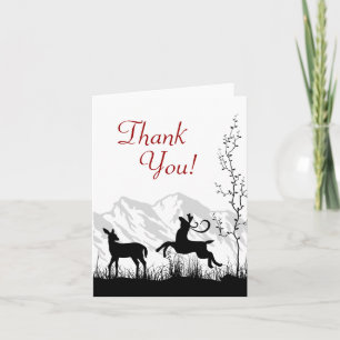 Silhouette Deer Couple Mountain Thank You