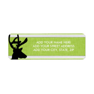 Silhouette Deer on Green Holiday Address Labels