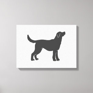 Silhouette dog standing - Choose background color Canvas Print