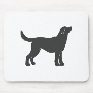 Silhouette dog standing - Choose background color Mouse Mat