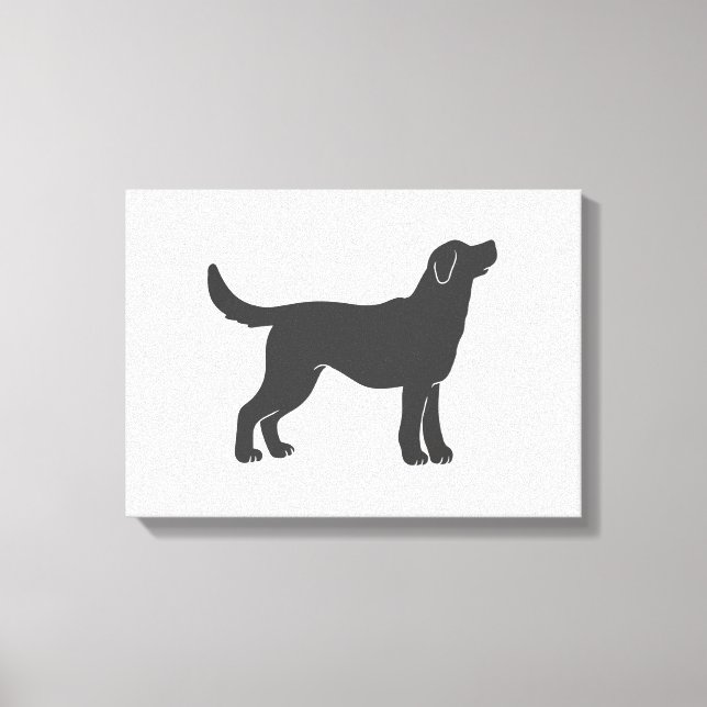 Silhouette dog standing - Choose background colour Canvas Print (Front)