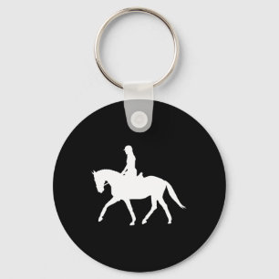 Silhouette Dressage Show Rider Horseback Riding Eq Key Ring