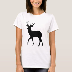 Silhouette Fallow Deer Dama Dama Male Wild Animal T-Shirt
