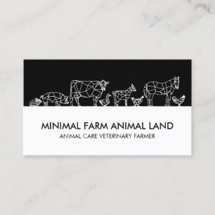 Silhouette Farm Duck Cow Goat Donkey Chicken Pig Business Card