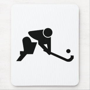 Silhouette Field Hockey Mouse Mat