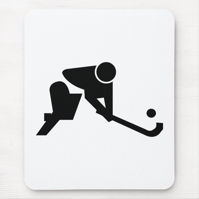 Silhouette Field Hockey Mouse Mat (Front)