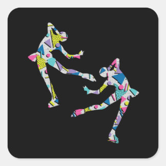 Silhouette Figure Skating Skater Square Sticker