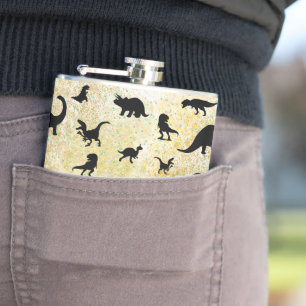 silhouette fish shark whale gradient galaxy space hip flask