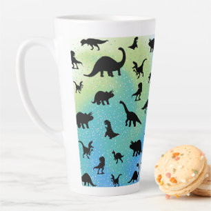 silhouette fish shark whale gradient galaxy space latte mug