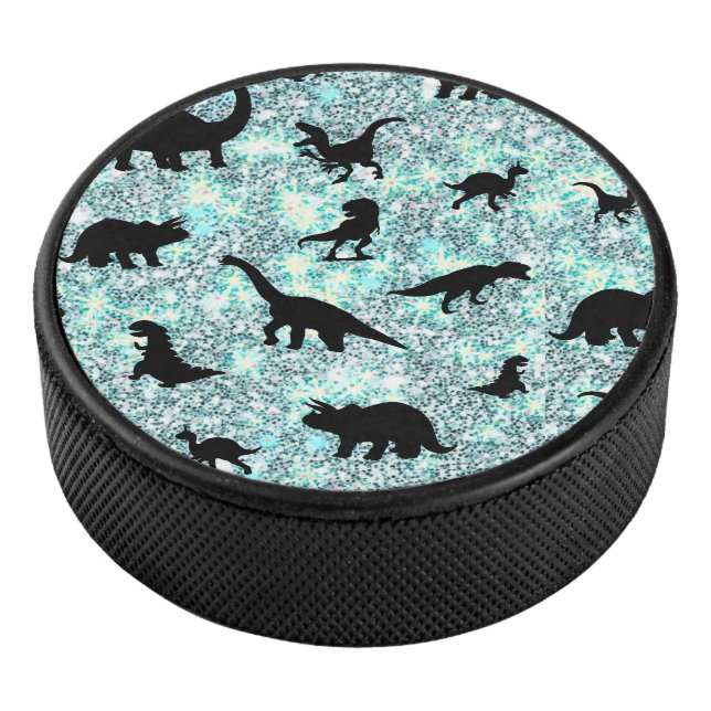 silhouette fish shark whale gradient Sparkle galax Hockey Puck (3/4)