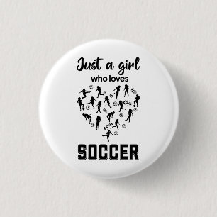 Silhouette girls playing Soccer  3 Cm Round Badge
