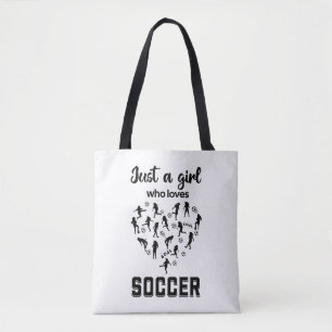 Silhouette girls playing Soccer  Tote Bag
