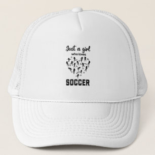 Silhouette girls playing Soccer Trucker Hat