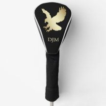 Silhouette Gold Eagle Monogram on Black