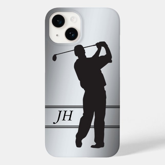 Silhouette Golfer Monogram Case-Mate iPhone Case (Back)