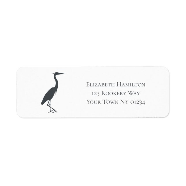 silhouette Great Blue Heron Egret personalised (Front)