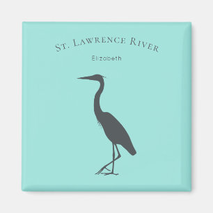 silhouette Great Blue Heron standing personalised Magnet