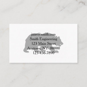 Silhouette grizzly bear-Choose background color Business Card