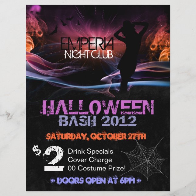 Silhouette Halloween Promotional Club Flyer (Front)
