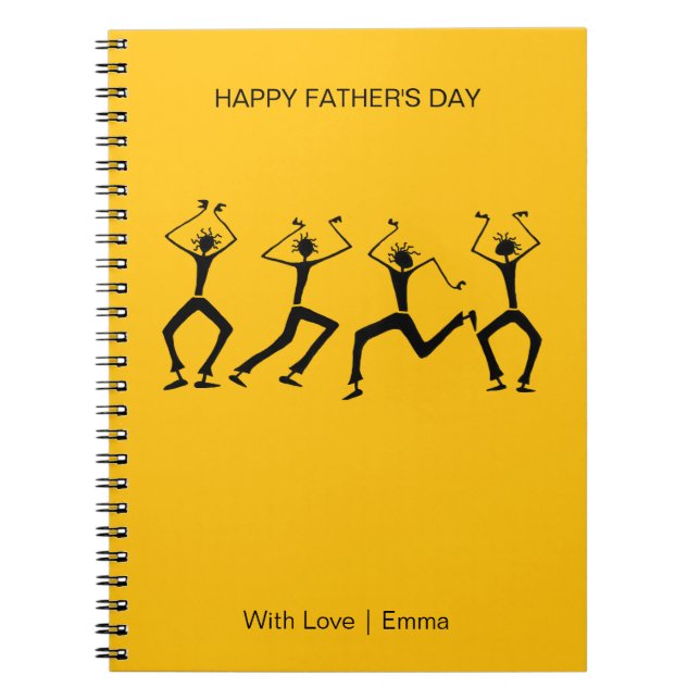 Silhouette Happiness Party Dancers Dad's  Notebook (Front)