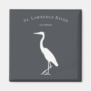 silhouette Heron Egret standing personalised Magnet
