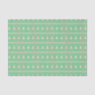 Silhouette Holiday Trees Pattern Mint Green Tissue Paper