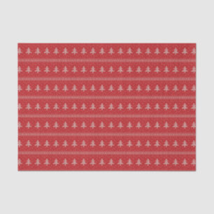 Silhouette Holiday Trees Red Pattern  Tissue Paper