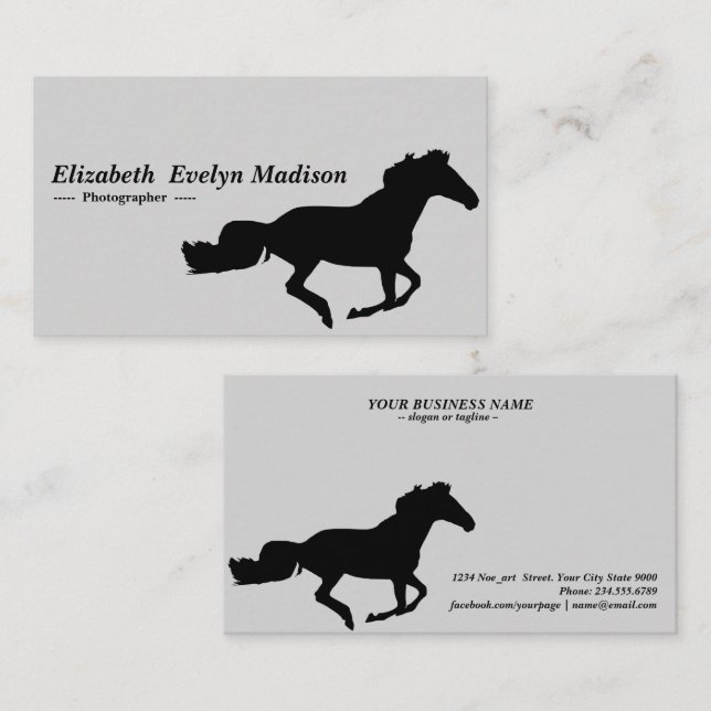 silhouette horse 08 business card (Front/Back)