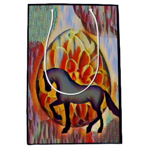 Silhouette Horse and Easter Egg Colourful Easter Medium Gift Bag