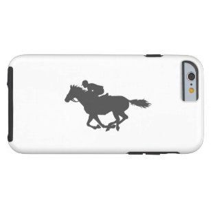 Silhouette horse jockey - Choose background color Tough iPhone 6 Case