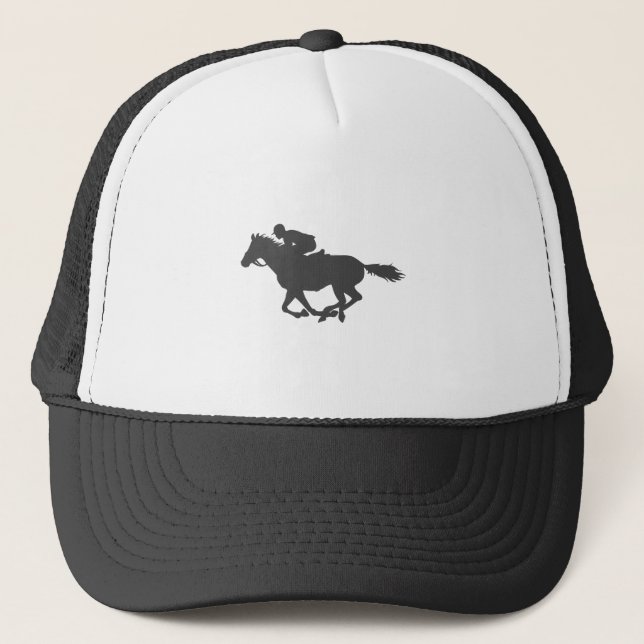 Silhouette horse jockey - Choose background color Trucker Hat (Front)