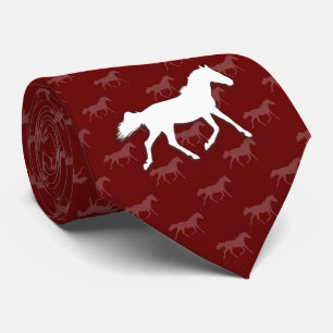 Silhouette Horses   Dark Red Tie