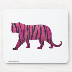 Silhouette Hot Pink and Black Tiger Mouse Mat