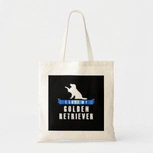 Silhouette I Love My Golden Retriever Tote Bag