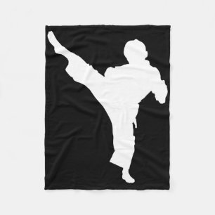 Silhouette Karate Fighter Shotokan Martial Arts Ta Fleece Blanket