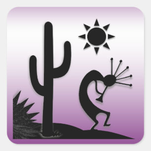 Silhouette Kokopelli Square Sticker
