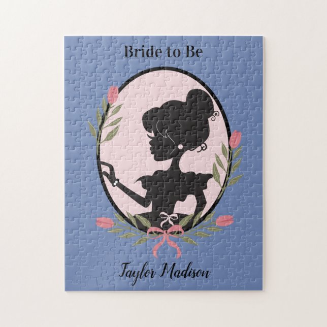 Silhouette Lady Bride to be Jigsaw Puzzle (Vertical)