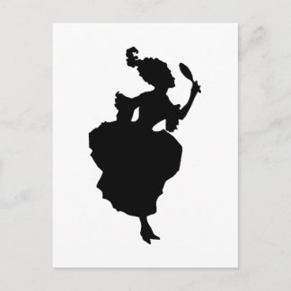Silhouette Lady with Mirror  Postcard